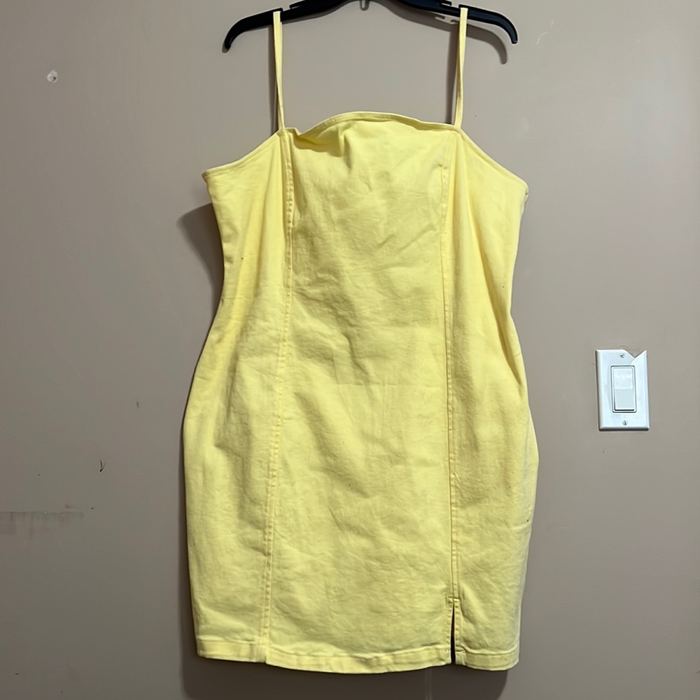 Yellow jean style dress size XL.